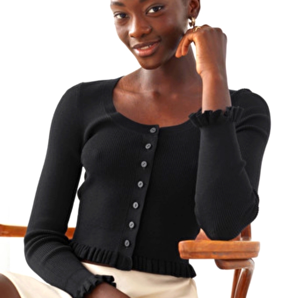 & Other Stories Fitted button up ruffle top